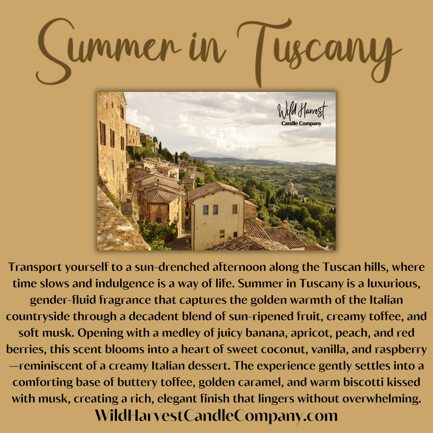SUMMER IN TUSCANY SCENTED - Pure Beeswax Melts (1-Pack)