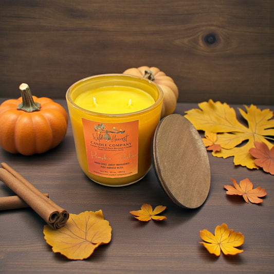 Pumpkin Praline Scented Pure Beeswax Candle – 10 oz Double-Wick | Warm Pumpkin Spice & Caramelized Praline | Toffee Glass Vessel