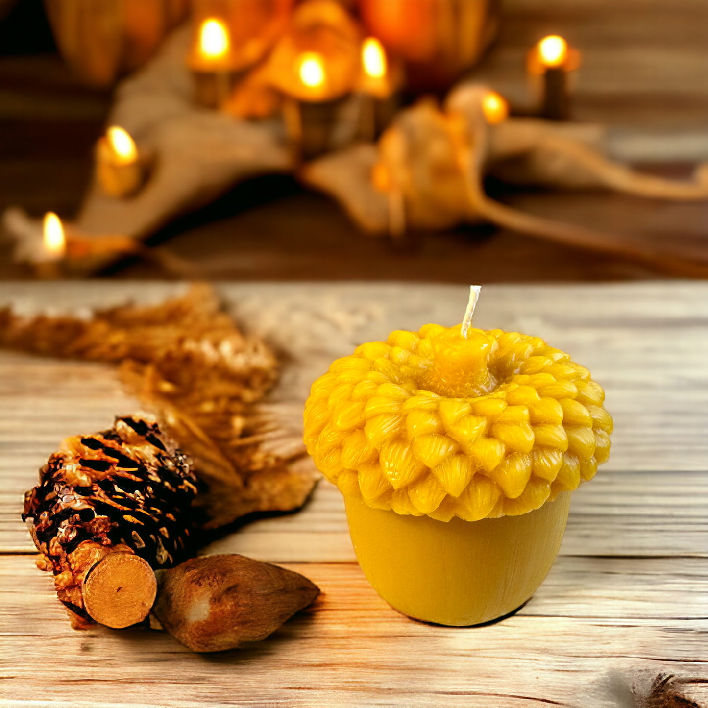 Acorn Shaped Pure Beeswax Candle