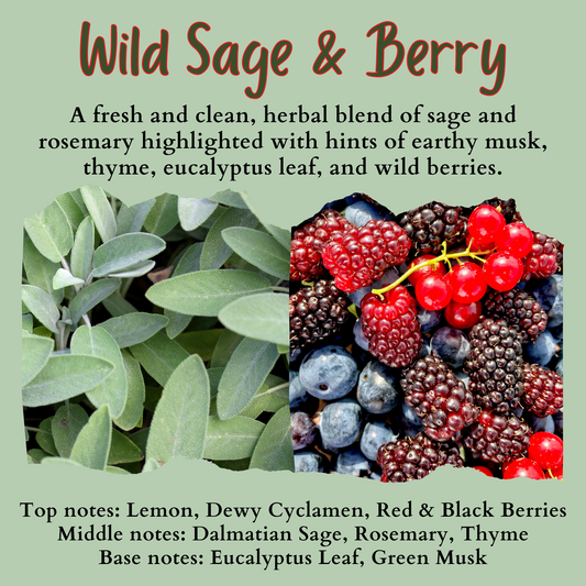 WILD SAGE & BERRY SCENTED - Pure Beeswax Melts for Warmers, (1-PACK)